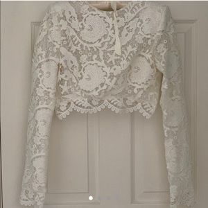 Stone Cold Fox Cropped Lace Blouse